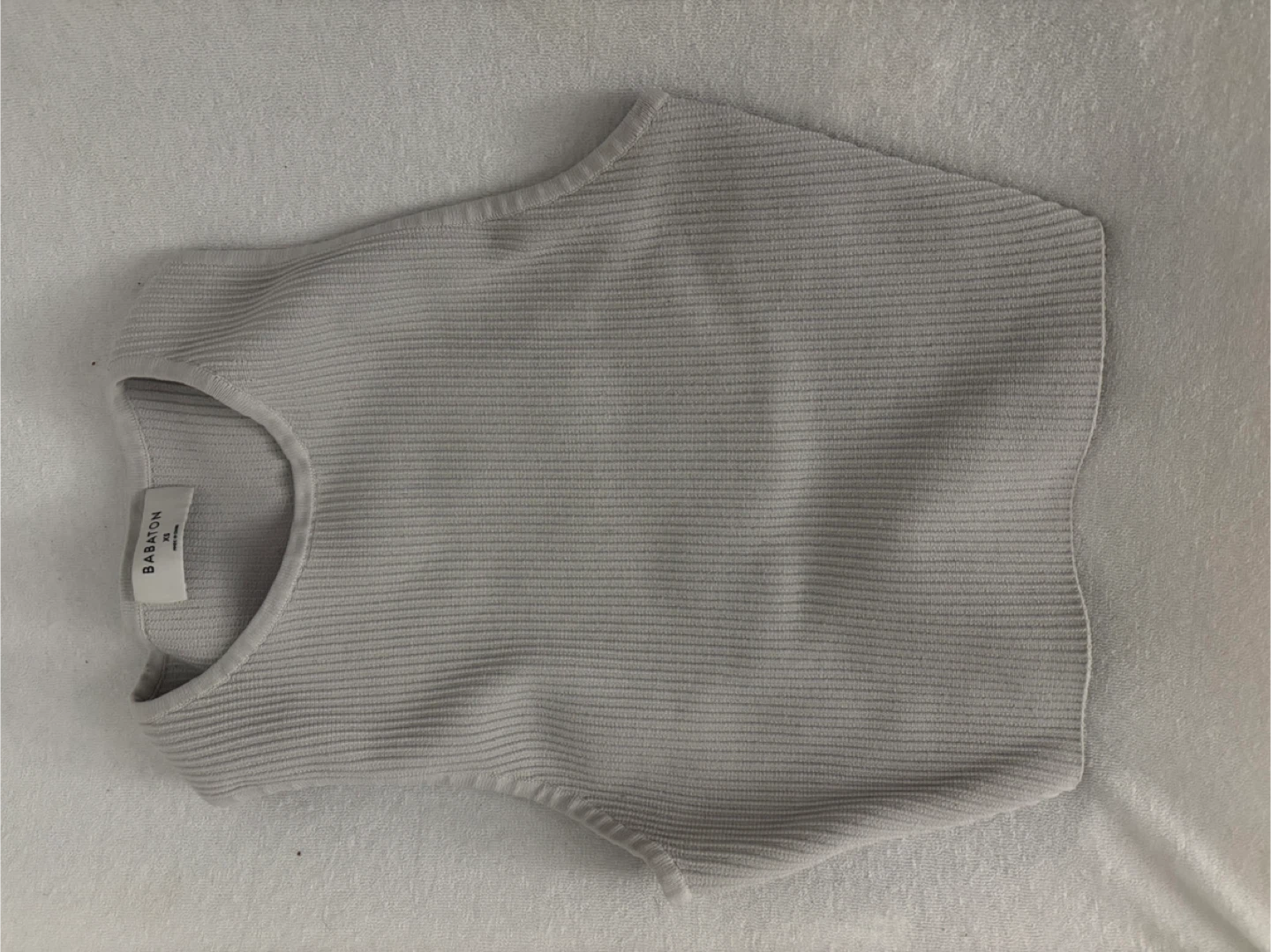 Babaton Grey Ribbed Sleeveless Top - Size XS
