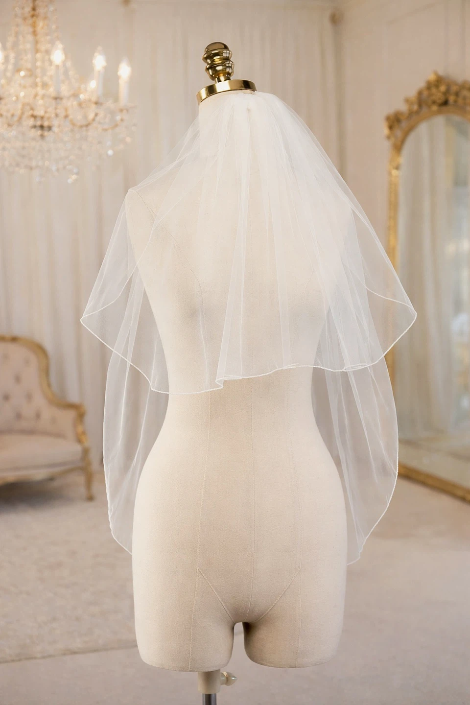 Waist length bridal veil - photo 2