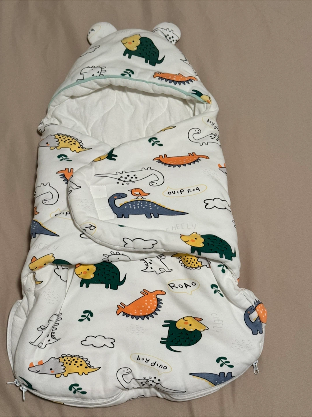 Baby Sleeping Bag with Dinosaur Print