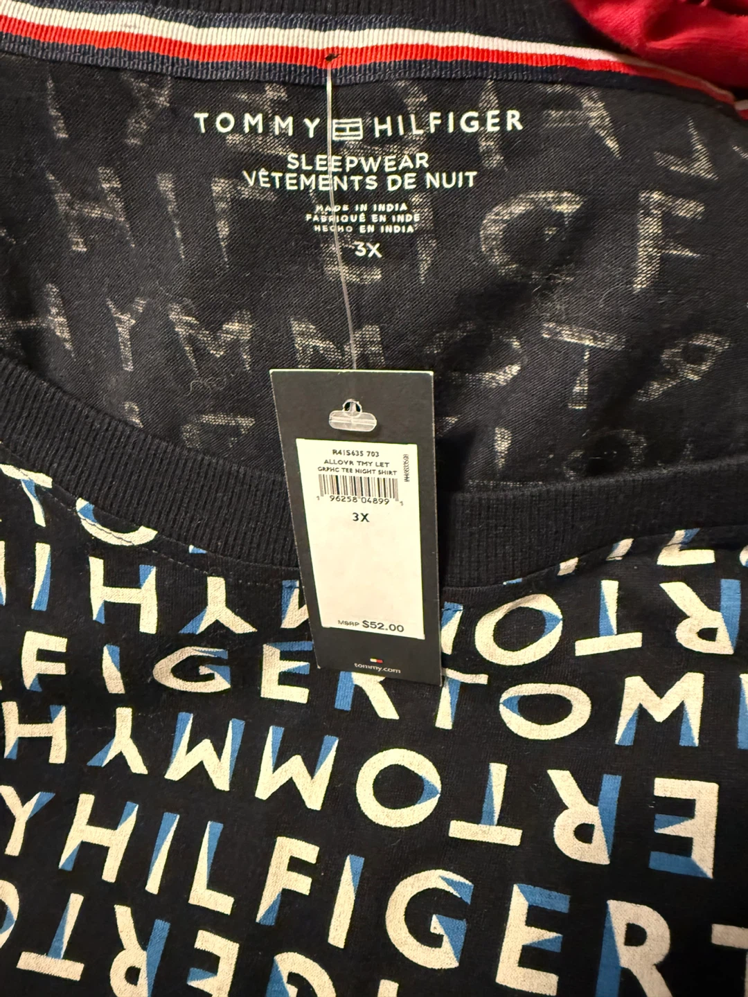 Tommy Hilfiger Sleepwear T-Shirt Navy Blue  2X 3X - photo 3