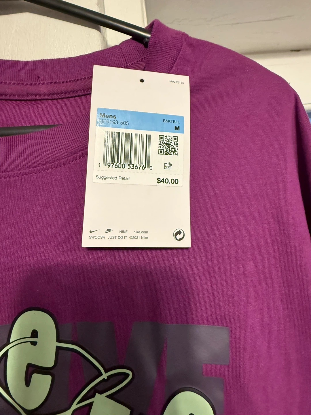 Nike Dri-Fit Men's T-Shirt Size M Purple - photo 2
