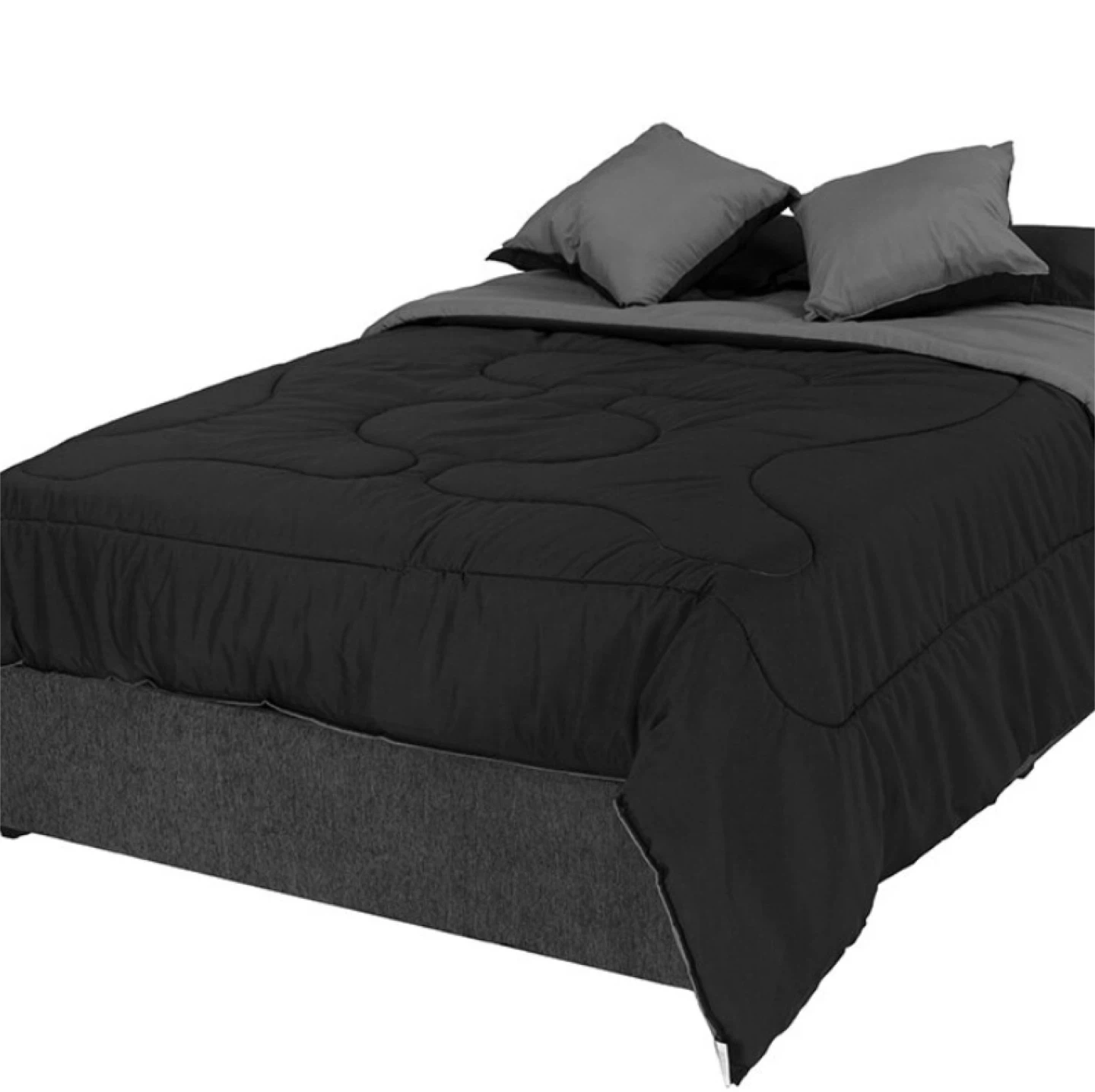 Black and Grey Reversible Comforter