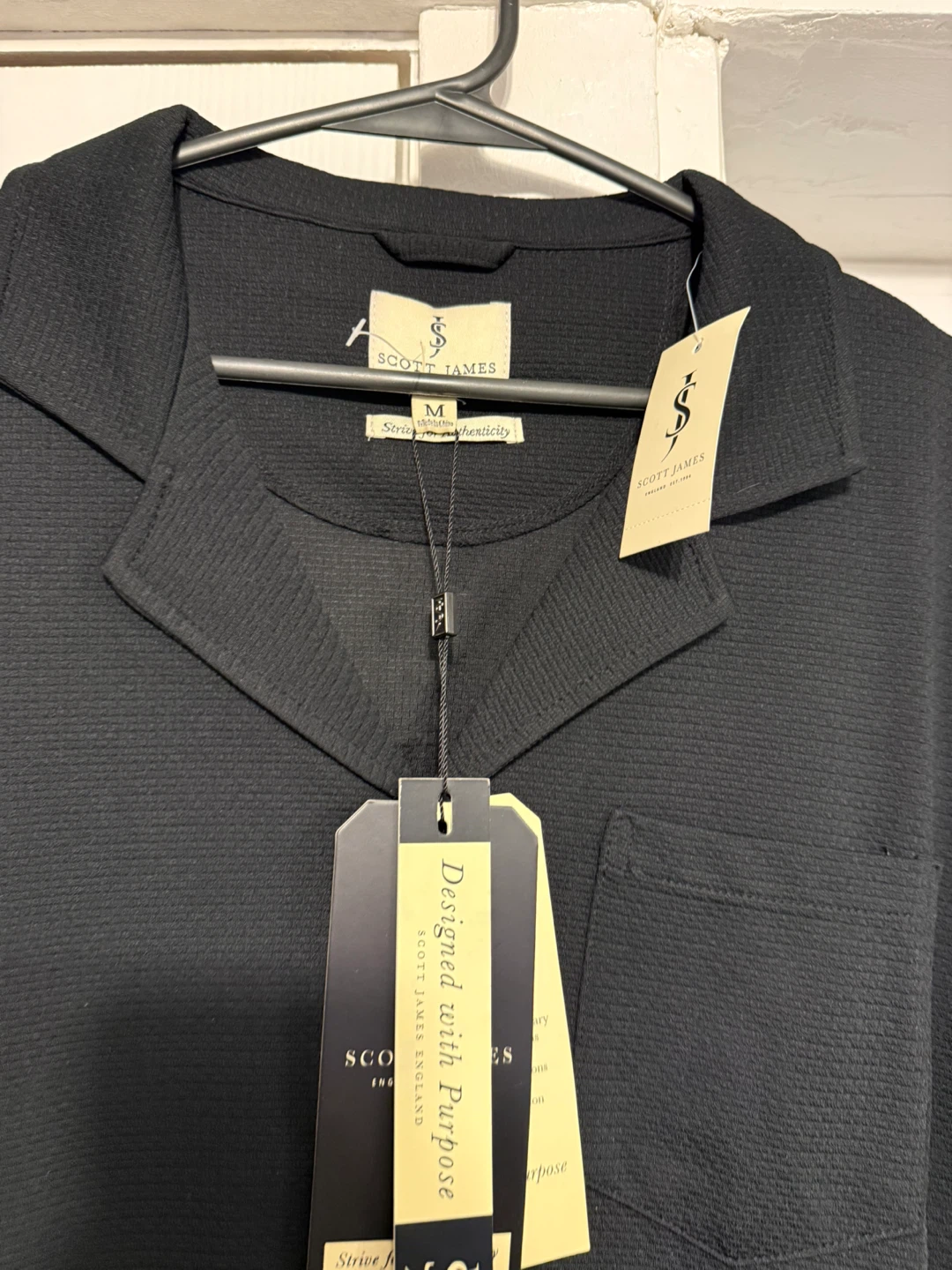 Scott James Black Short Sleeve Button-Up Shirt - Size M - photo 2