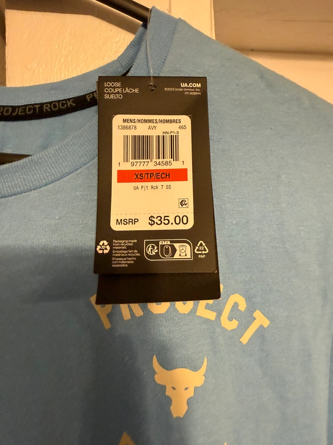 Under Armour Project Rock T-Shirt XS/TP/ECH Light Blue - photo 2