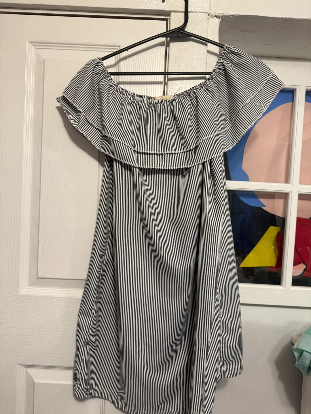 Off-the-Shoulder Striped Mini Dress - photo 2