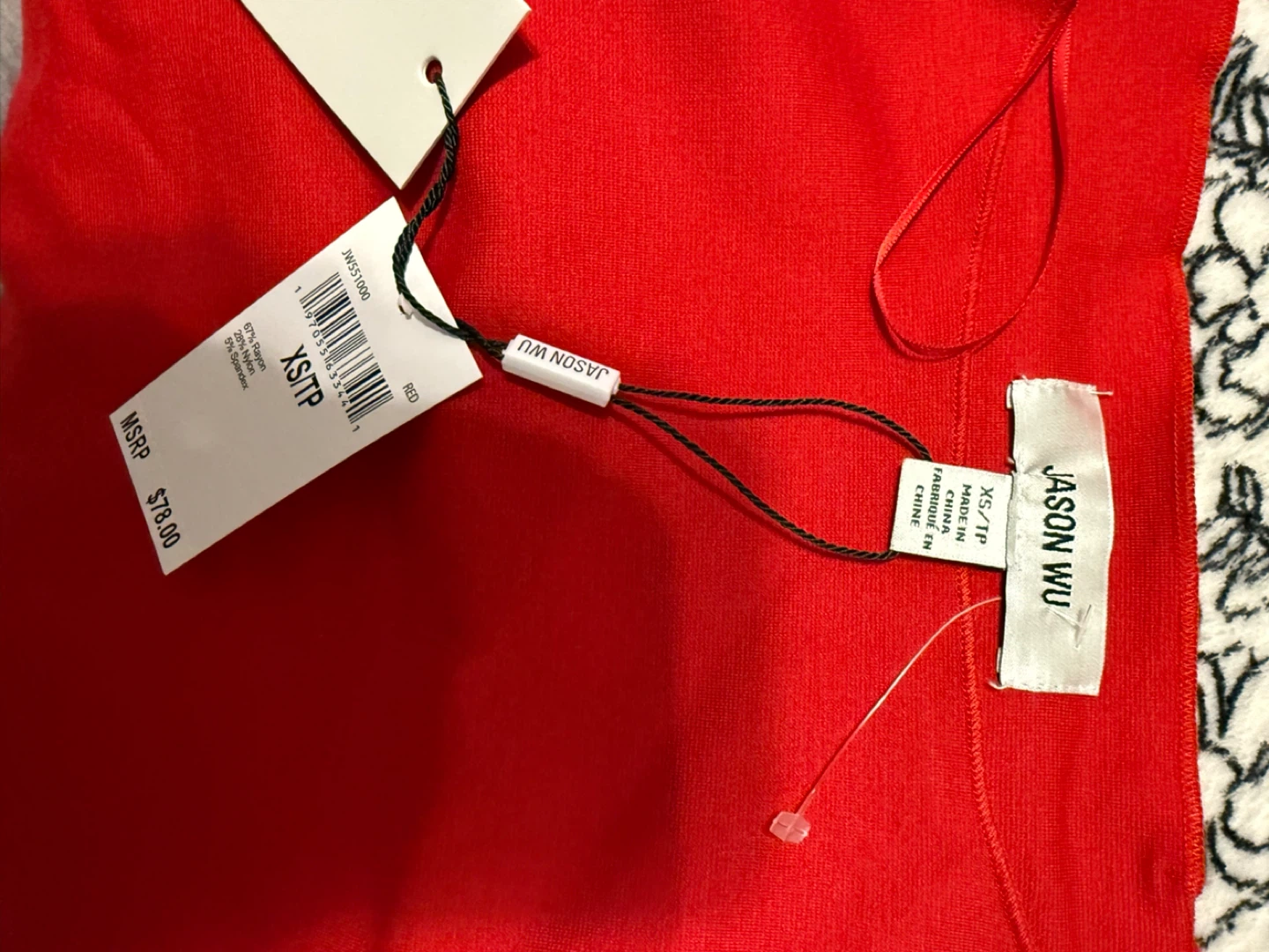 JASON WU Red Long Sleeve Peplum Top XS/TP - photo 2