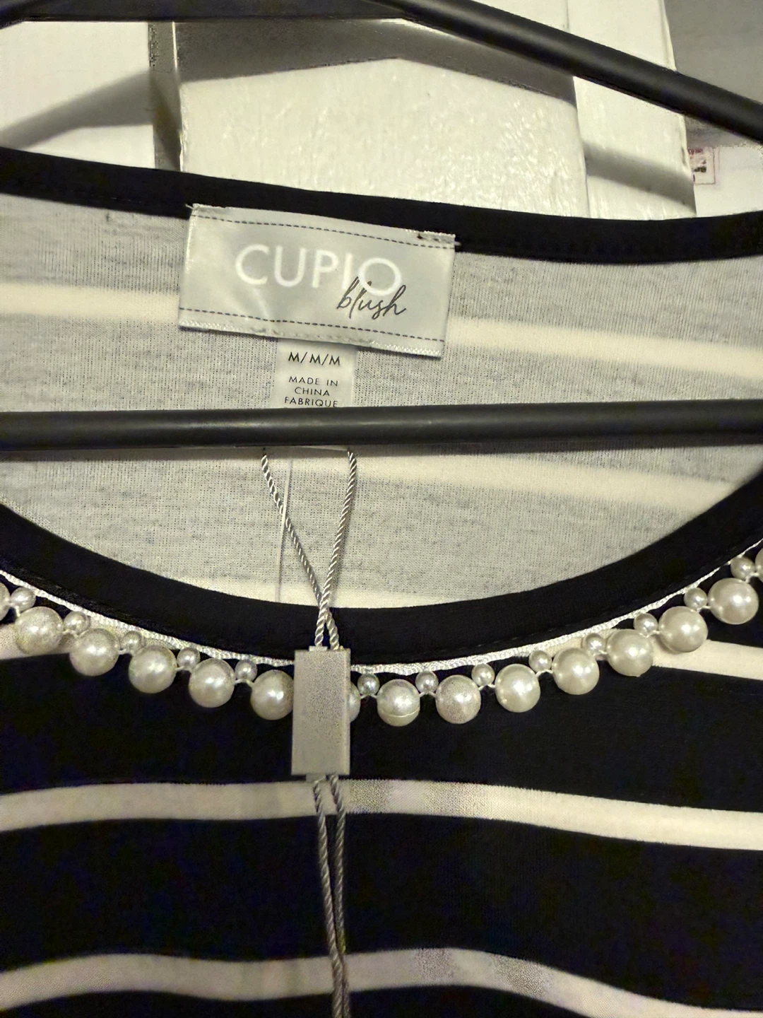 Cupio Blush Striped Pearl Embellished Top M/M - photo 2
