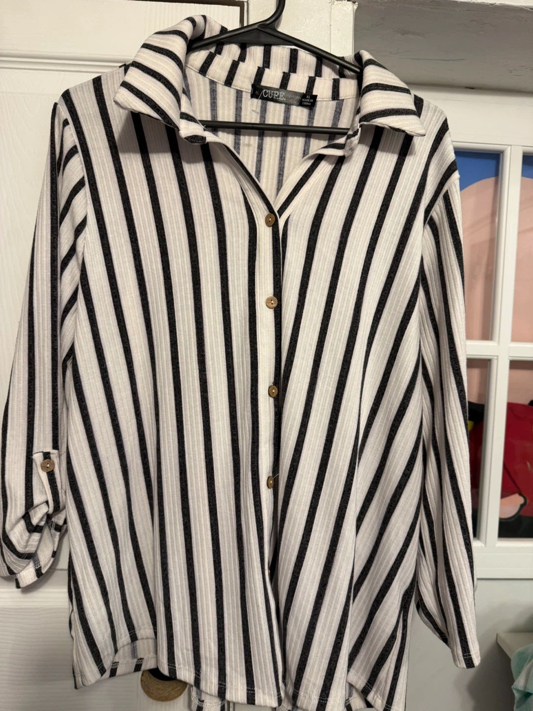 CURE. Striped Button-Up Shirt XL