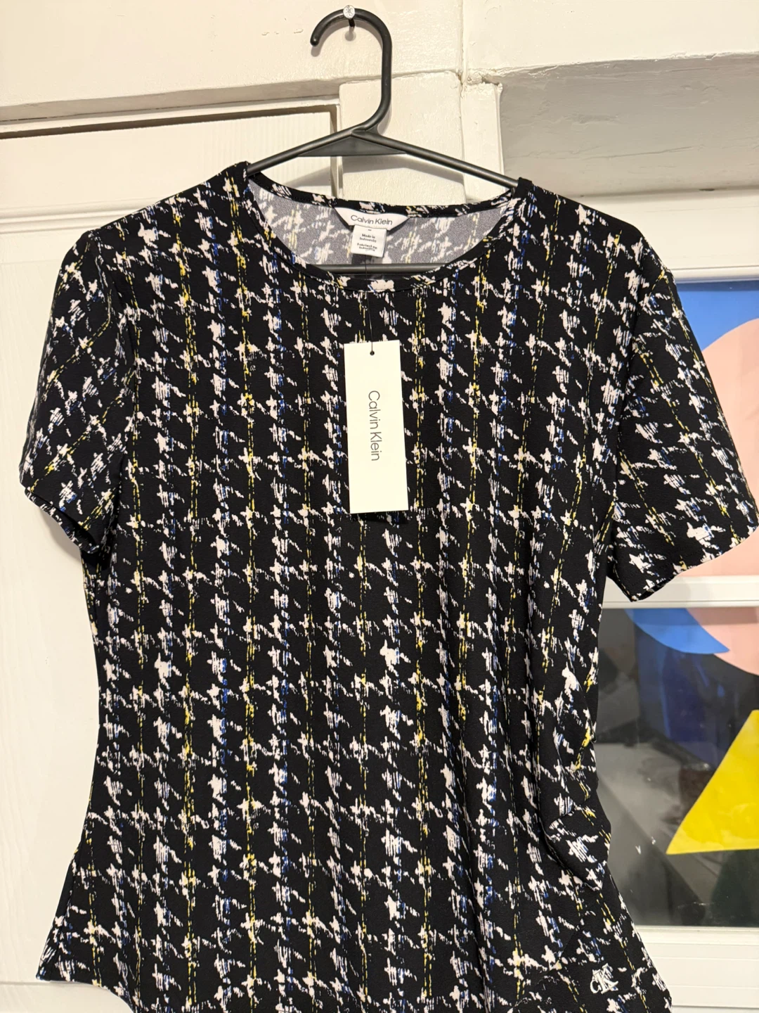 Calvin Klein Women's Houndstooth Print Top M
