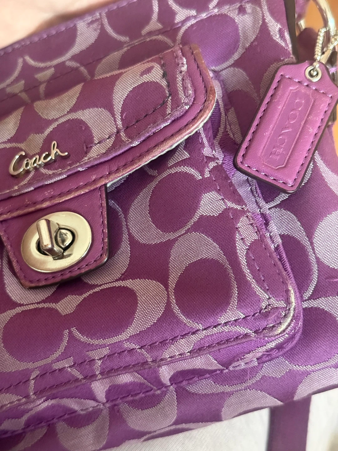 Coach Purple Monogram Crossbody Bag - photo 5