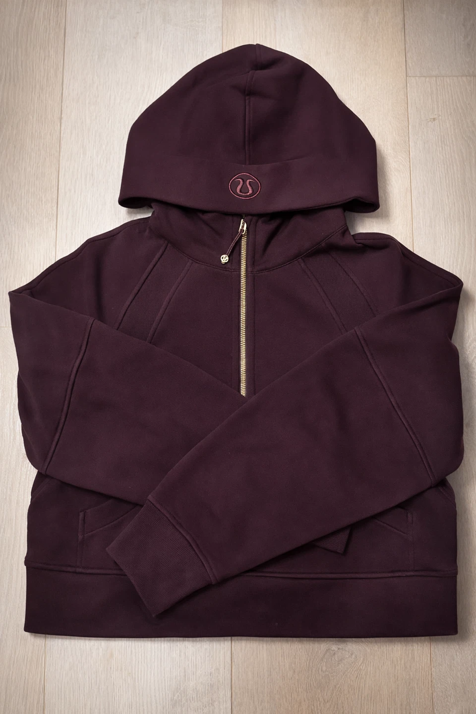 lululemon Scuba Oversized Half-Zip Crop Hoodie XS/S – Burgundy🫟