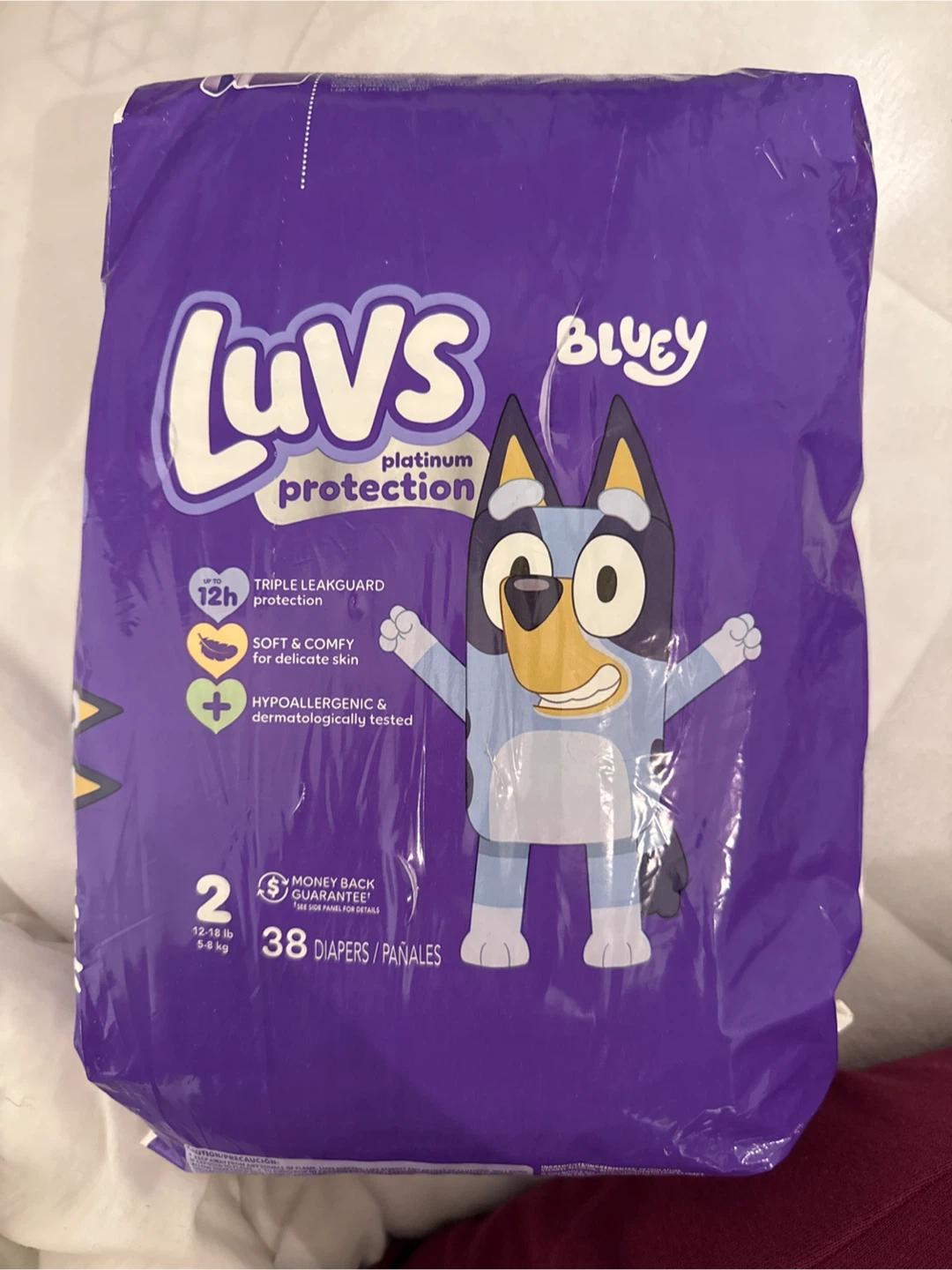 Luvs Bluey Platinum Protection Diapers Size 2 - 38 Count