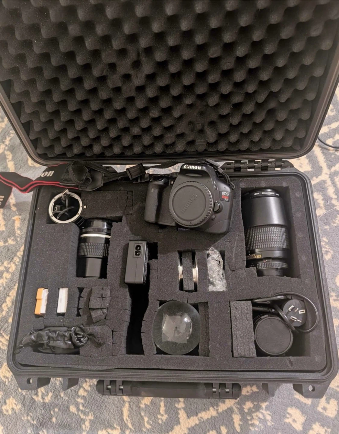 Canon EOS Rebel T5 DSLR Camera with Nikon & Hoya Lenses