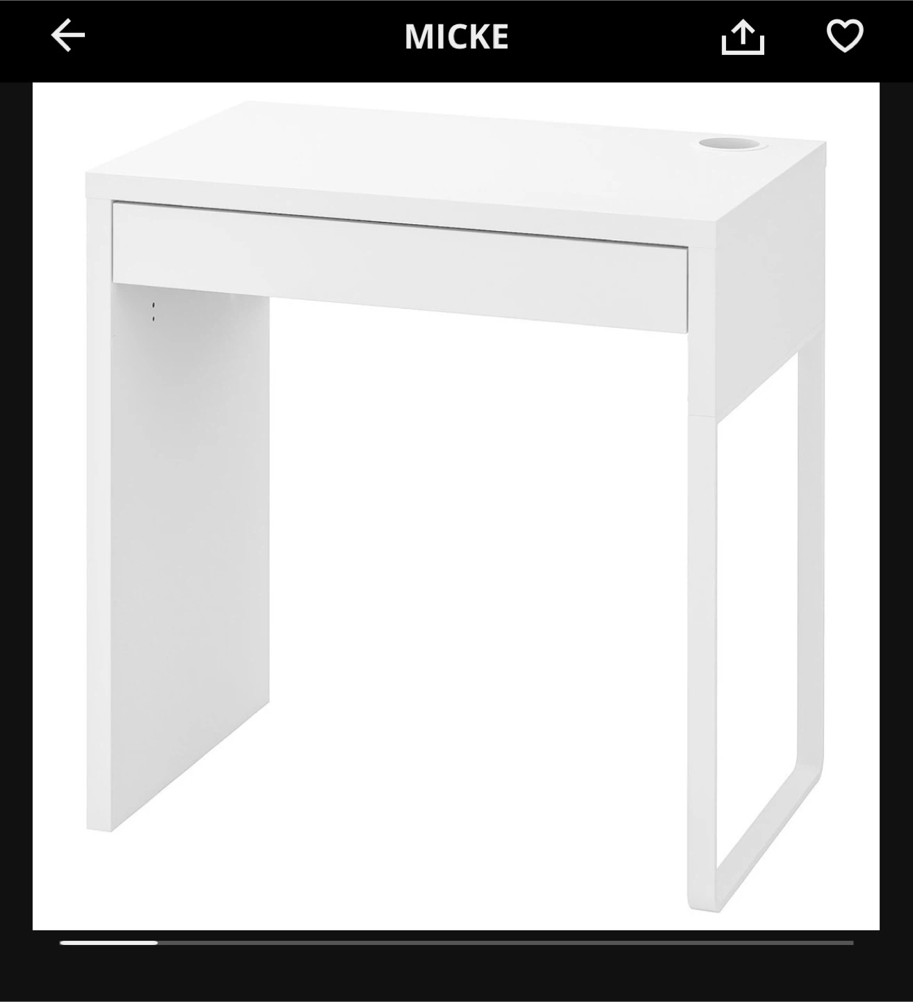 IKEA White Desk with Drawer and Cup Holder - photo 4