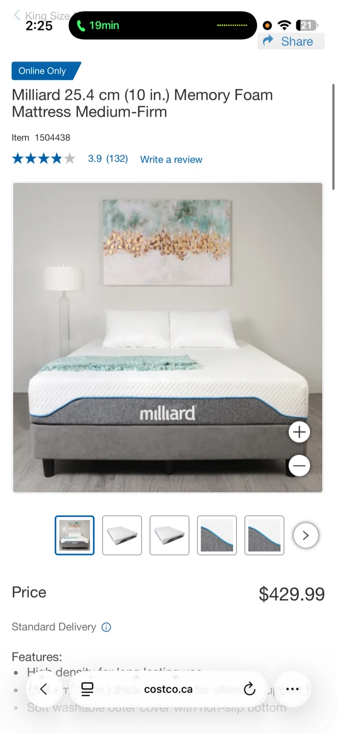 Milliard 25.4 cm (10 in.) Memory Foam Mattress - photo 2