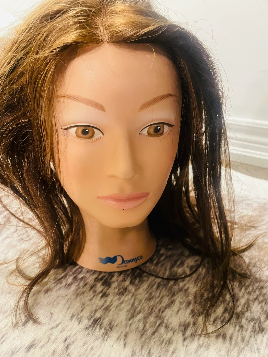Dannyco Mannequin Head with Brown Hair