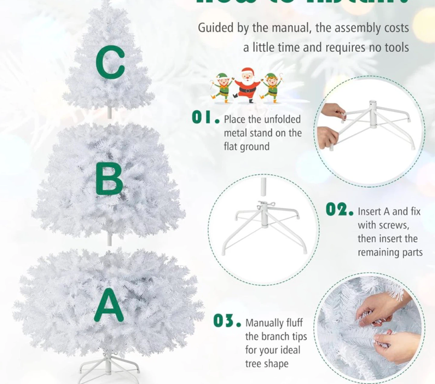 6ft White Flocked Christmas Tree - photo 3