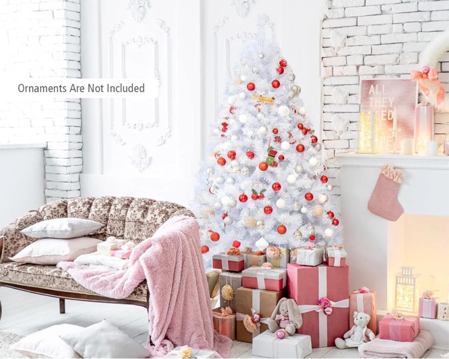 6ft White Flocked Christmas Tree - photo 5
