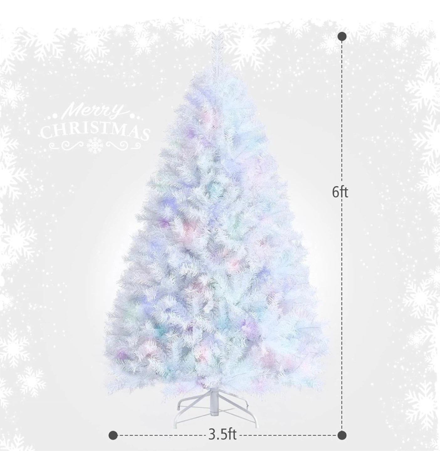 6ft White Flocked Christmas Tree - photo 4