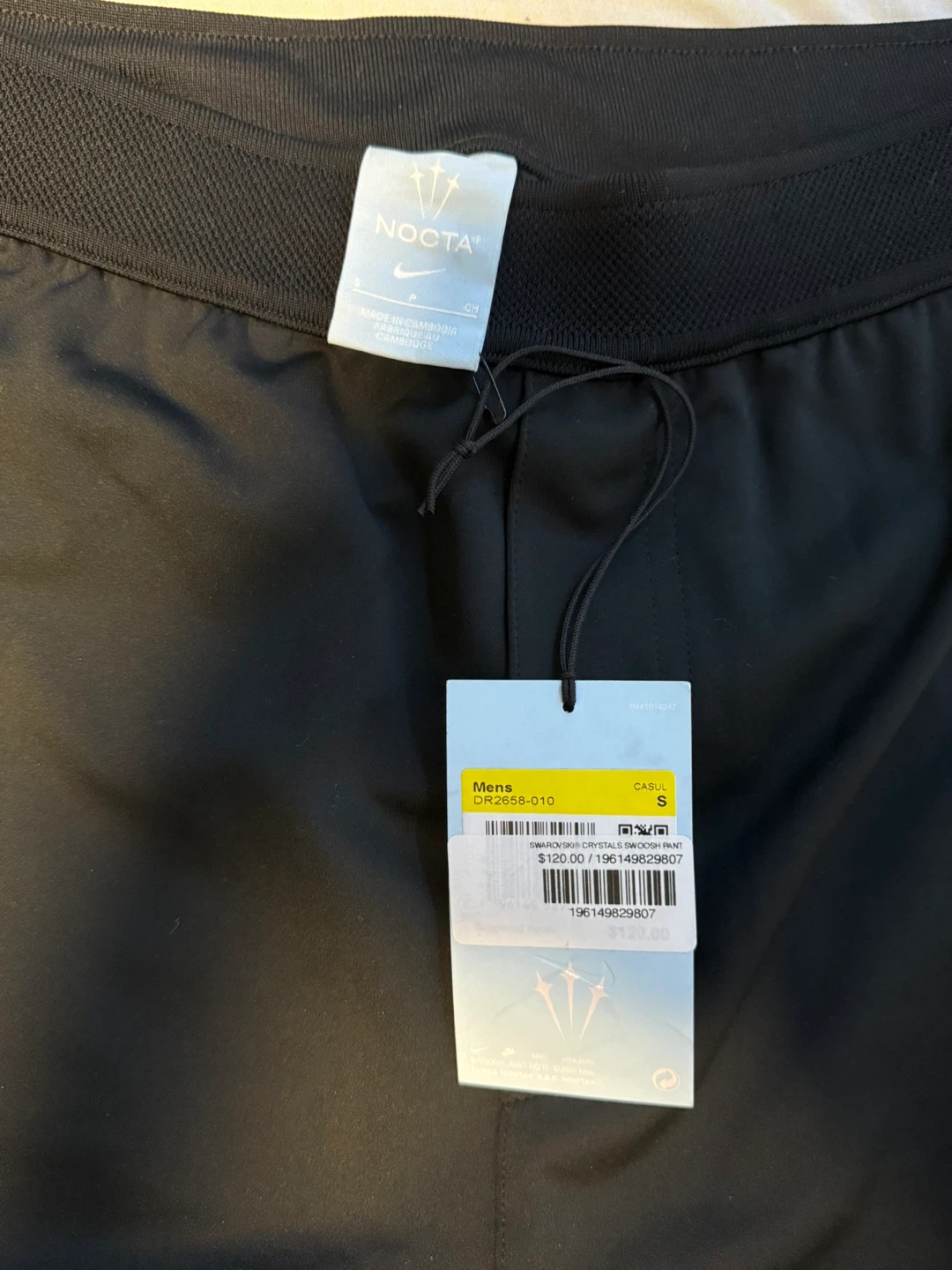 Nike x NOCTA Swarovski Crystals Swoosh Pants Black Size S - photo 3