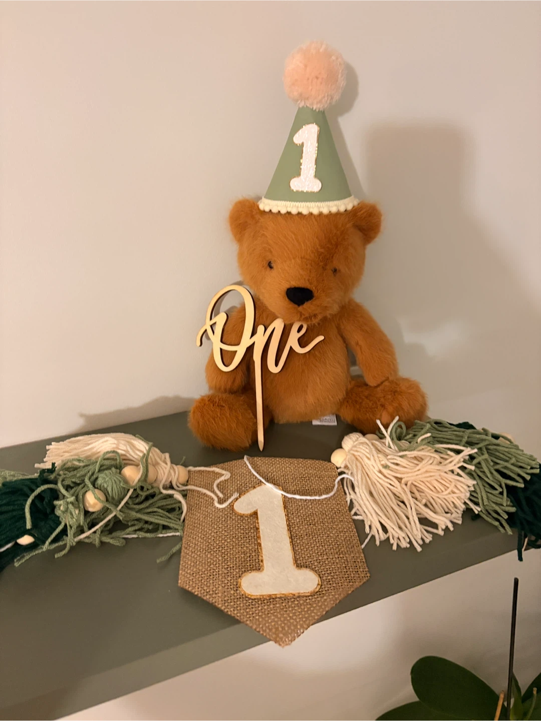 First Birthday Party Decorations High Chair Banner, Cake Topper