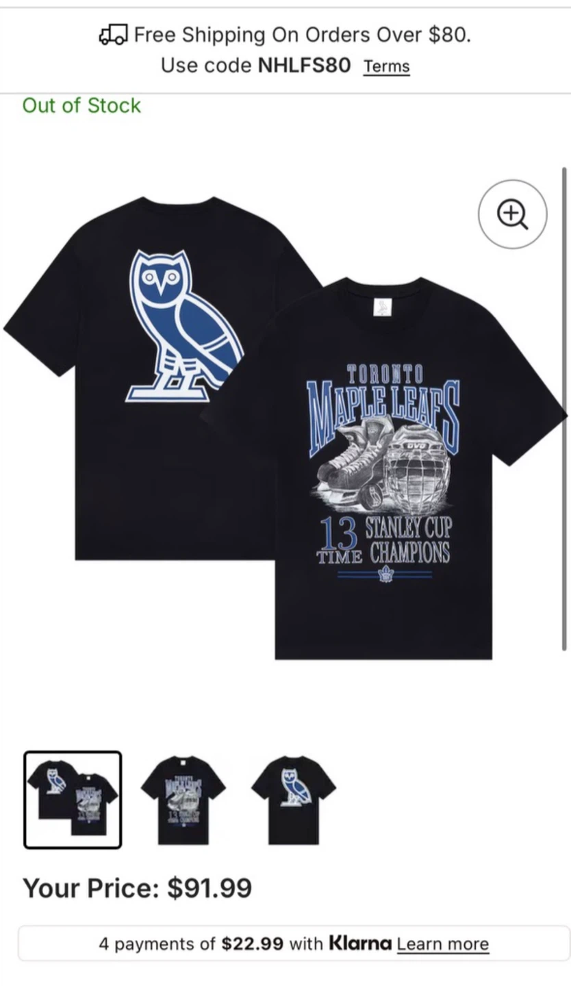 OVO x Toronto Maple Leafs 13 Time Stanley Cup Champions T-Shirt - photo 2