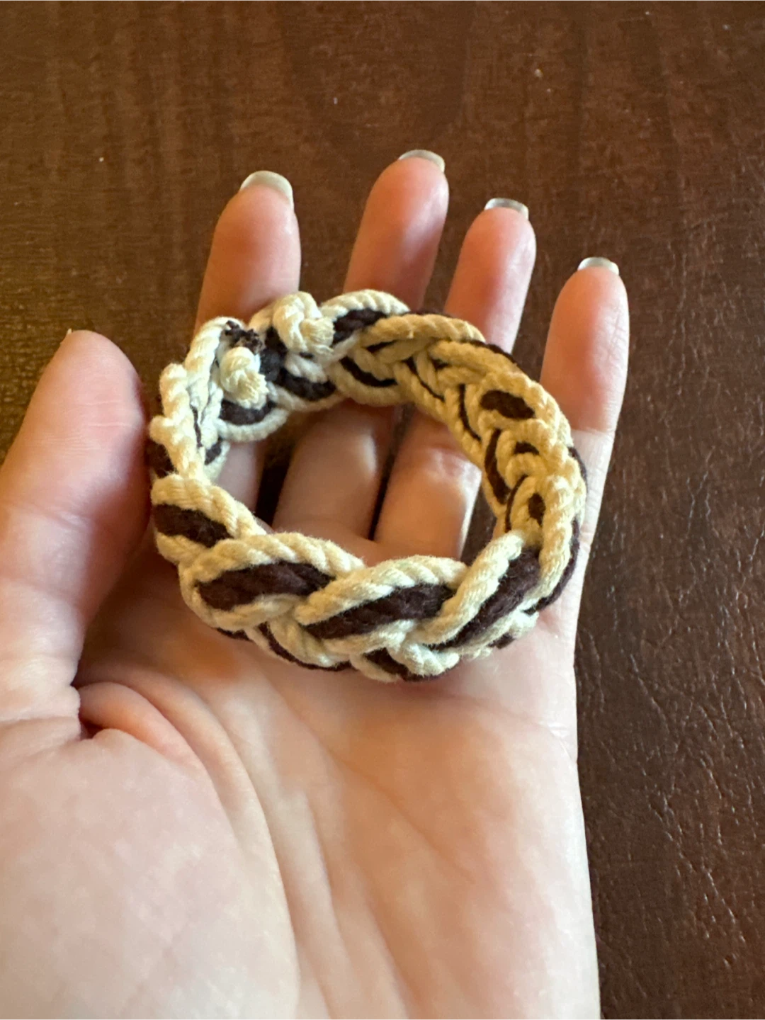 Braided Rope Bracelet - Brown & Cream - photo 2