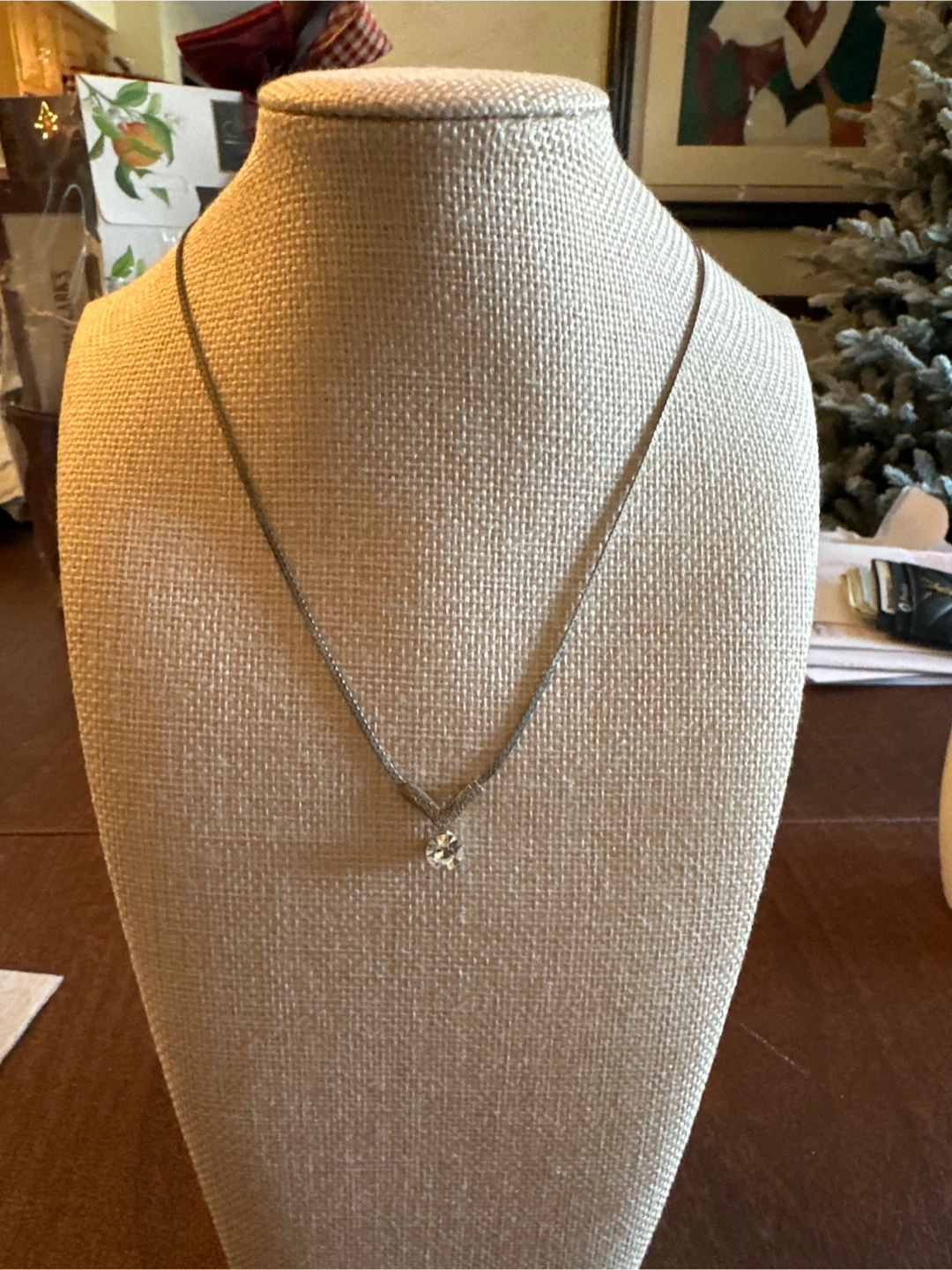 Adjustable Rhinestone Pendant Necklace