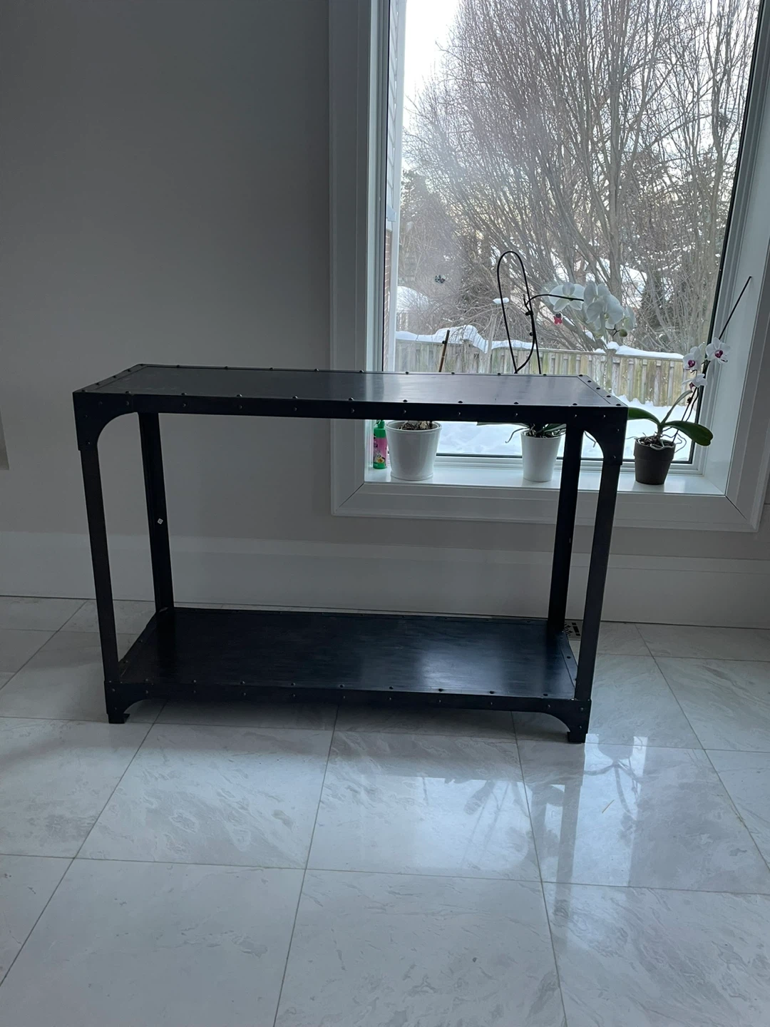 Restoration Hardware Style Industrial Modern Console Table