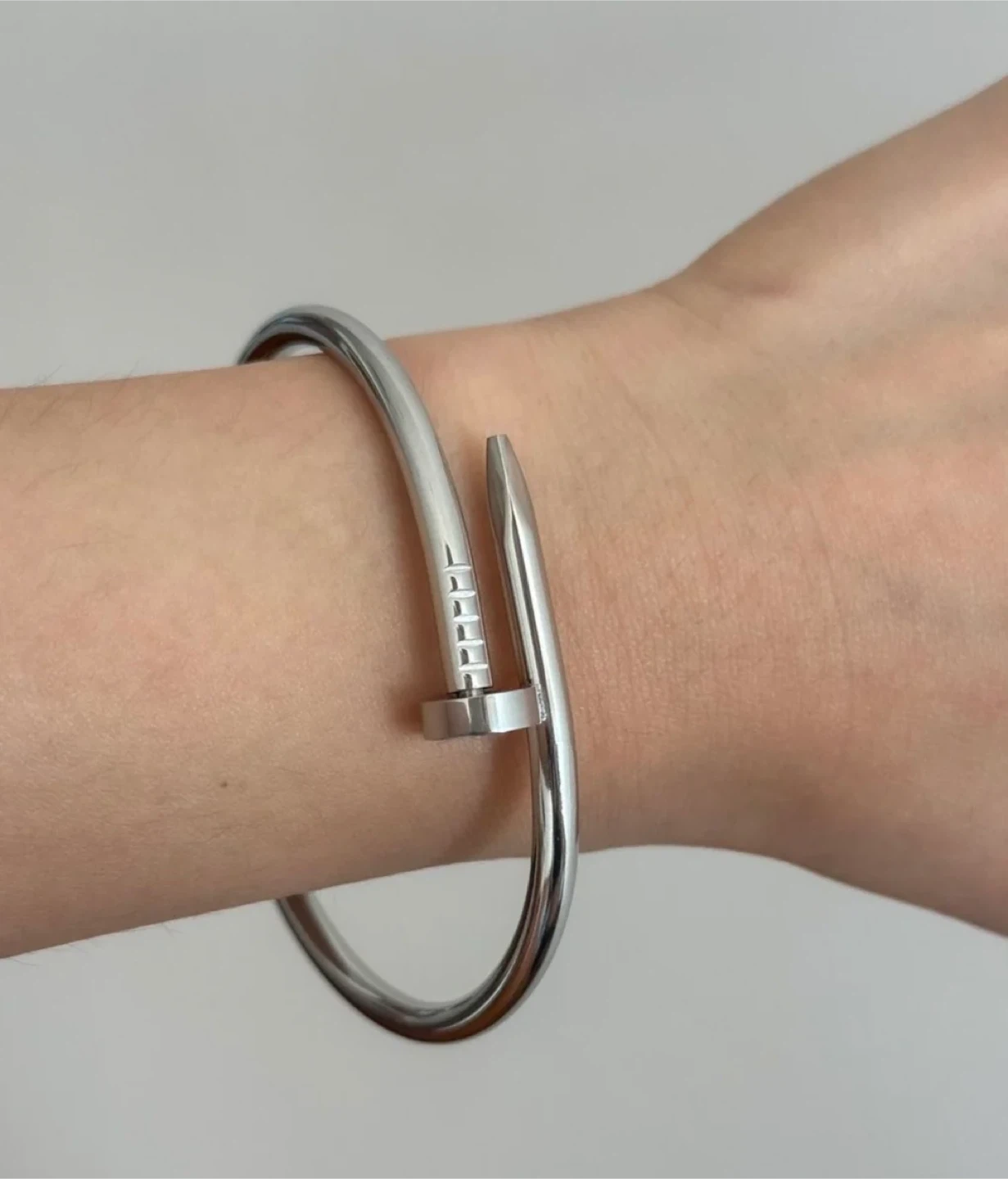 Silver Nail Bangle Bracelet - photo 3