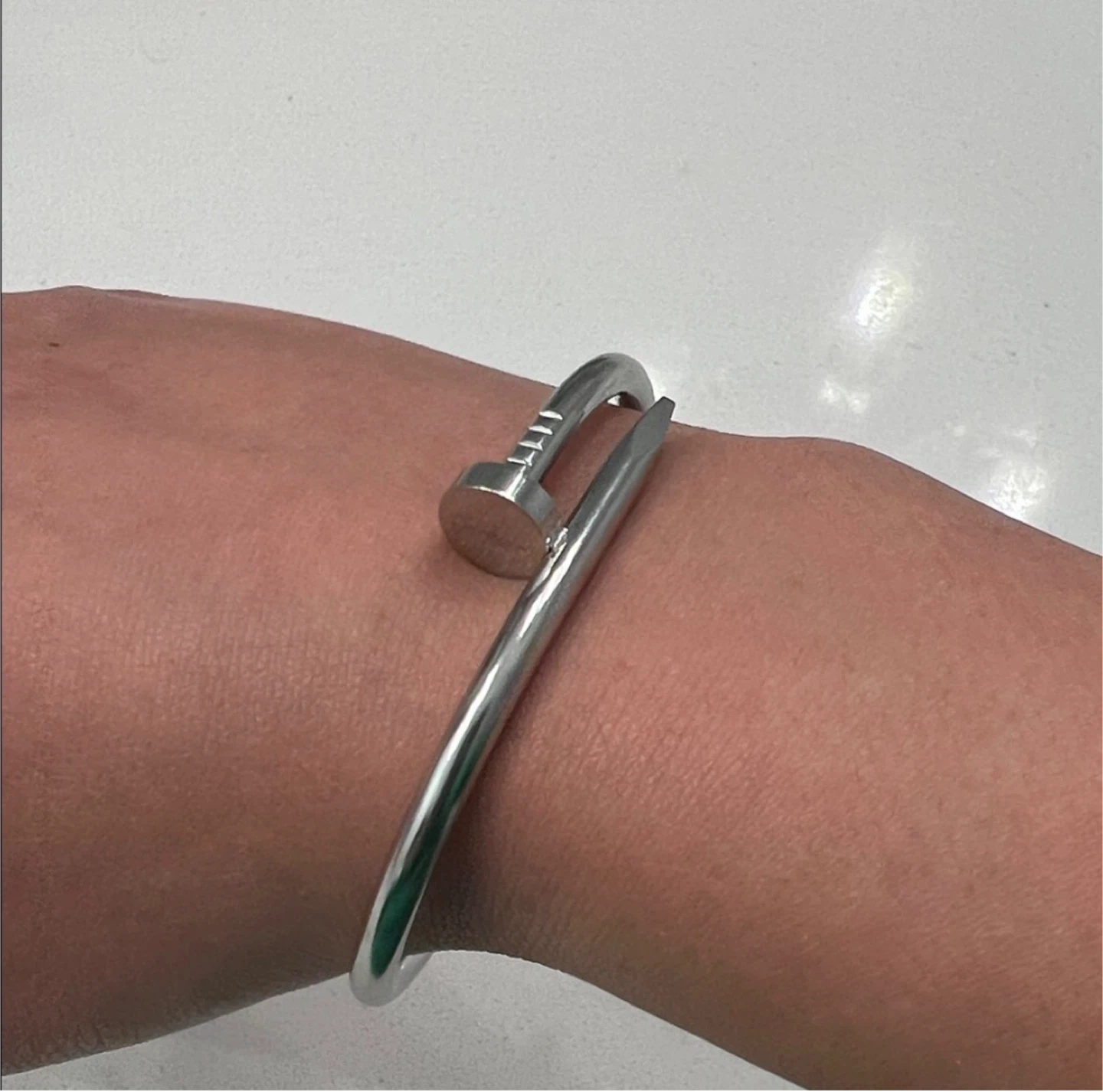 Silver Nail Bangle Bracelet - photo 4