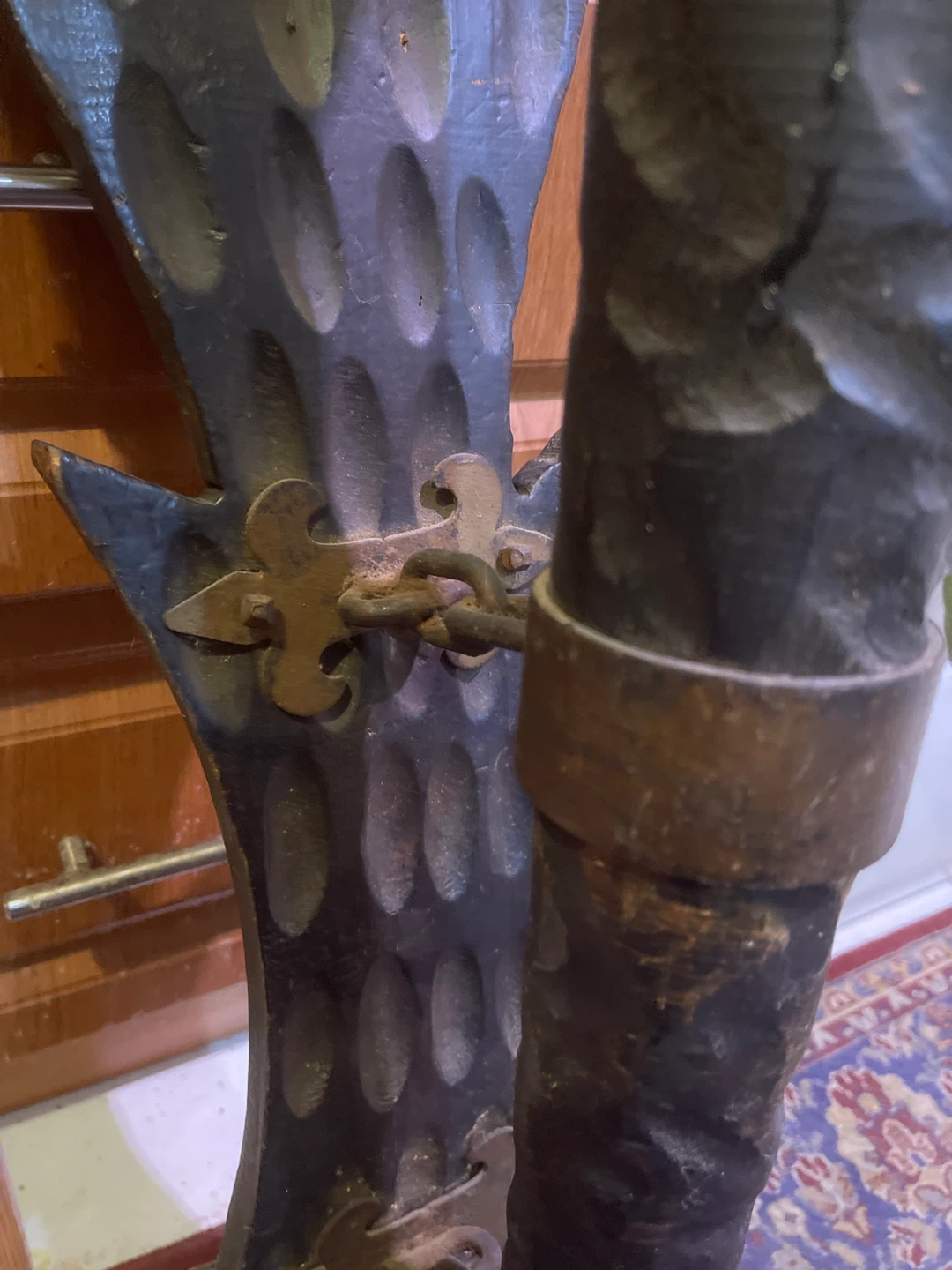 Decorative Wooden Sculpture with Metal Accents - photo 3