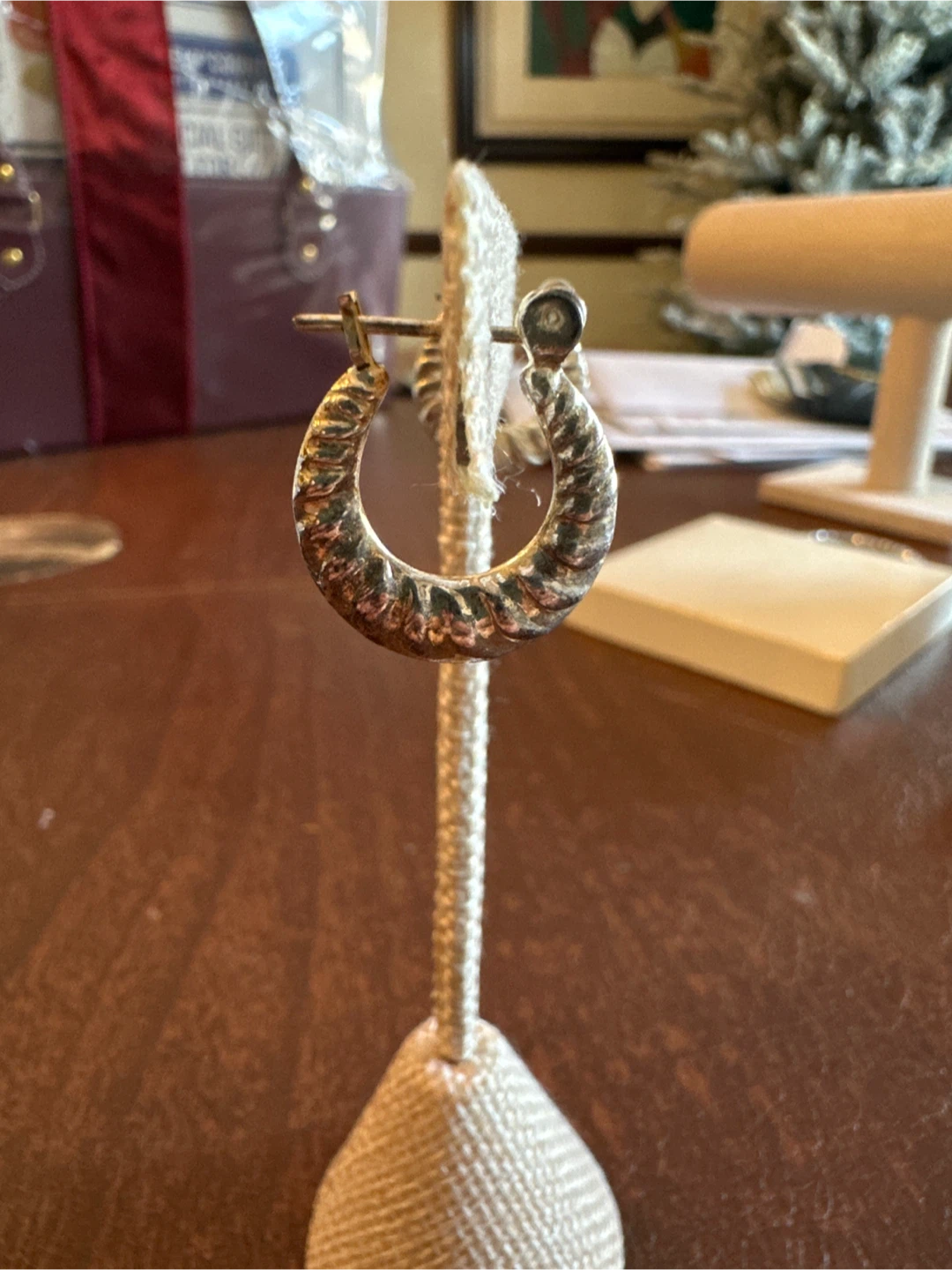 Silver Tone Twisted Hoop Earrings - photo 2