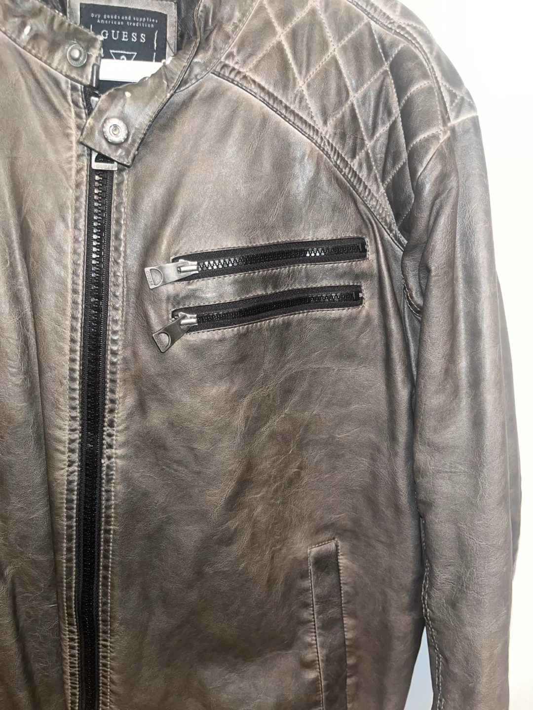 GUESS Men's Faux Leather Moto Jacket - photo 2