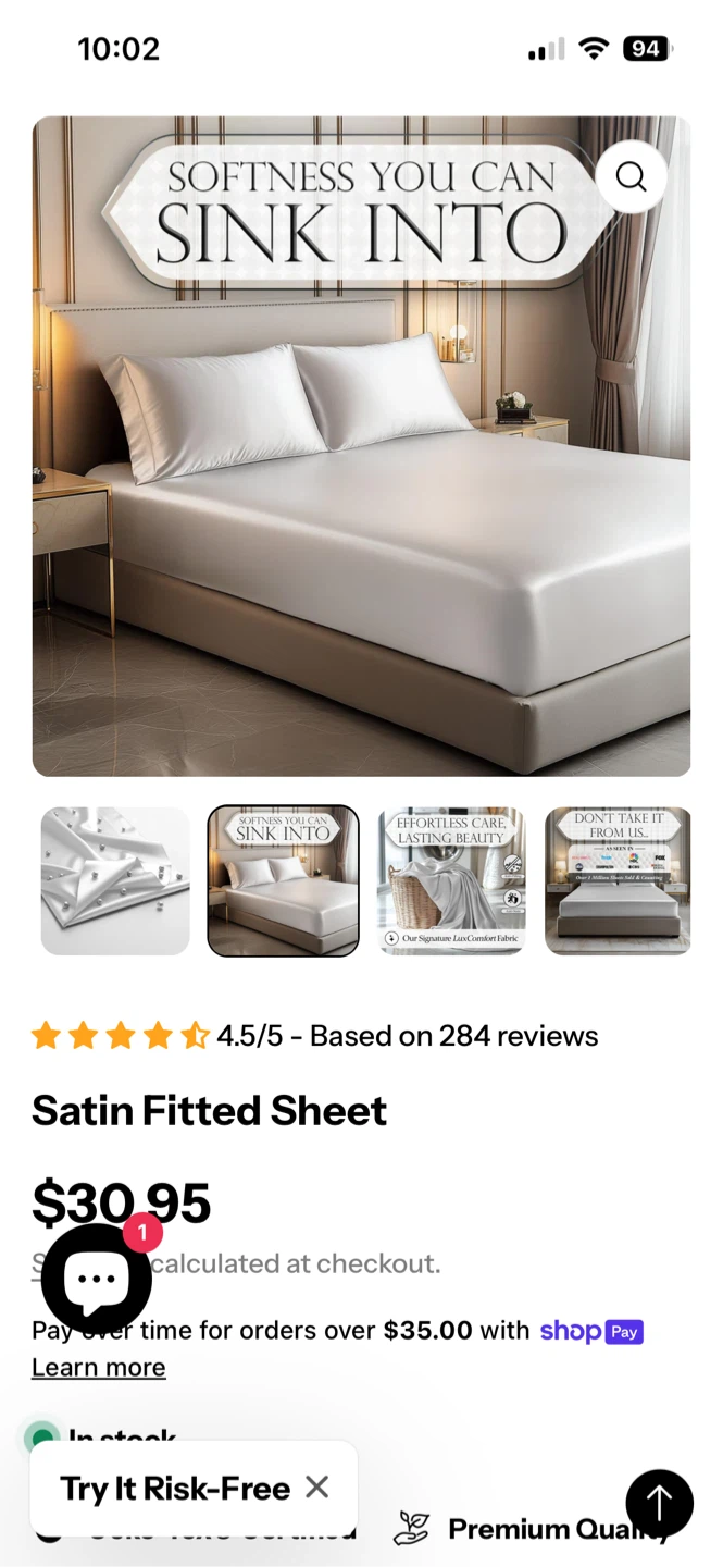 DecoUre Silky Satin Fitted Sheet - Full Size - pale silver grey - photo 3