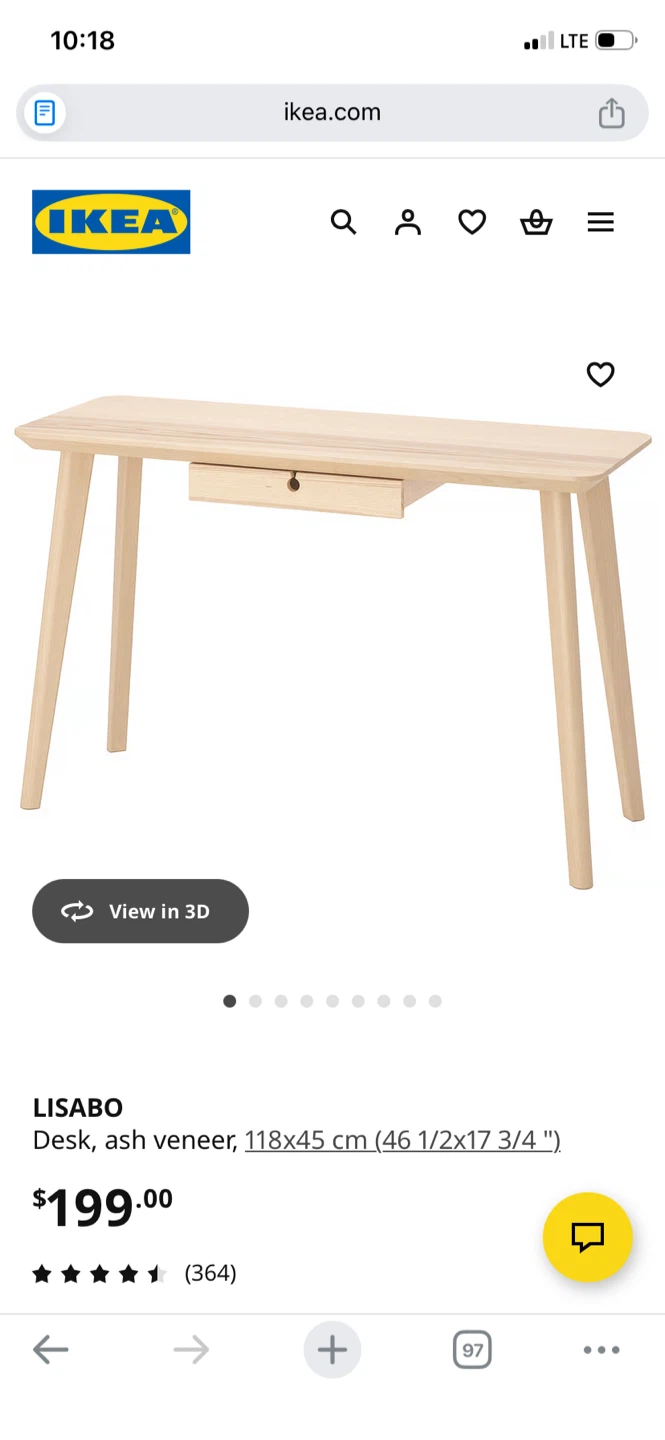 IKEA LISABO Ash Desk - photo 5
