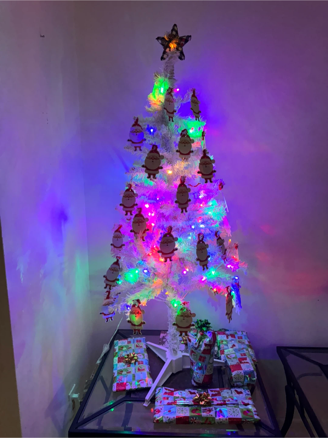 White Tinsel Artificial Christmas Tree with Lights - photo 5