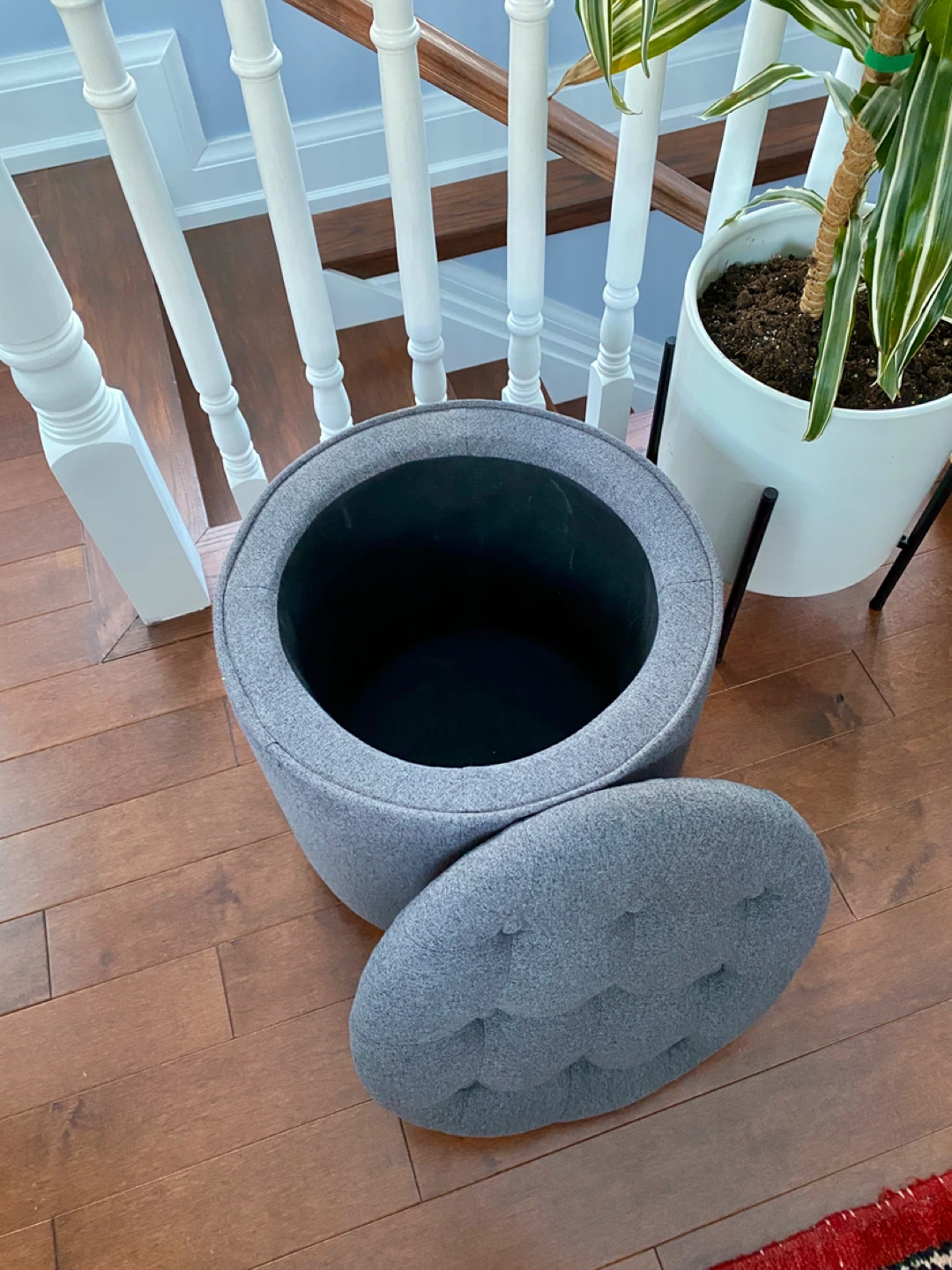 Grey Tufted Storage Ottoman - photo 3