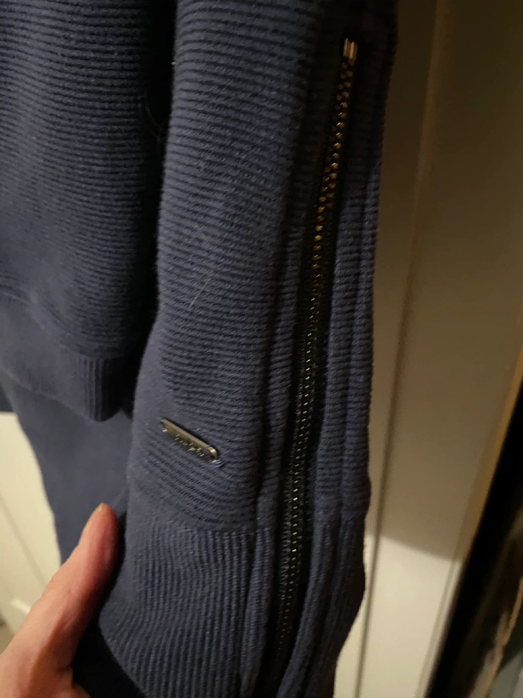 Hyba Navy Ribbed Long Sleeve Top XS - photo 4