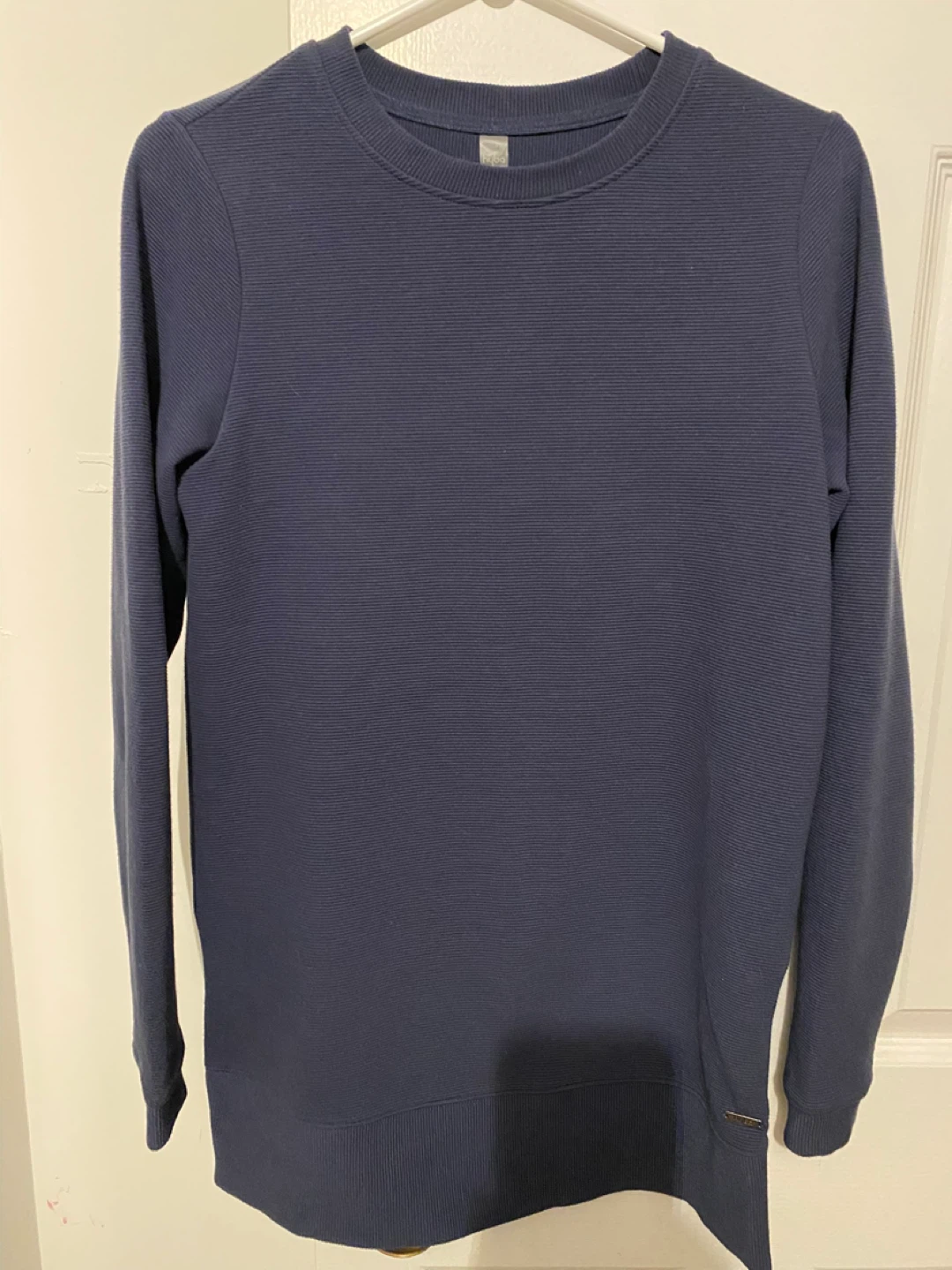 Hyba Navy Ribbed Long Sleeve Top XS
