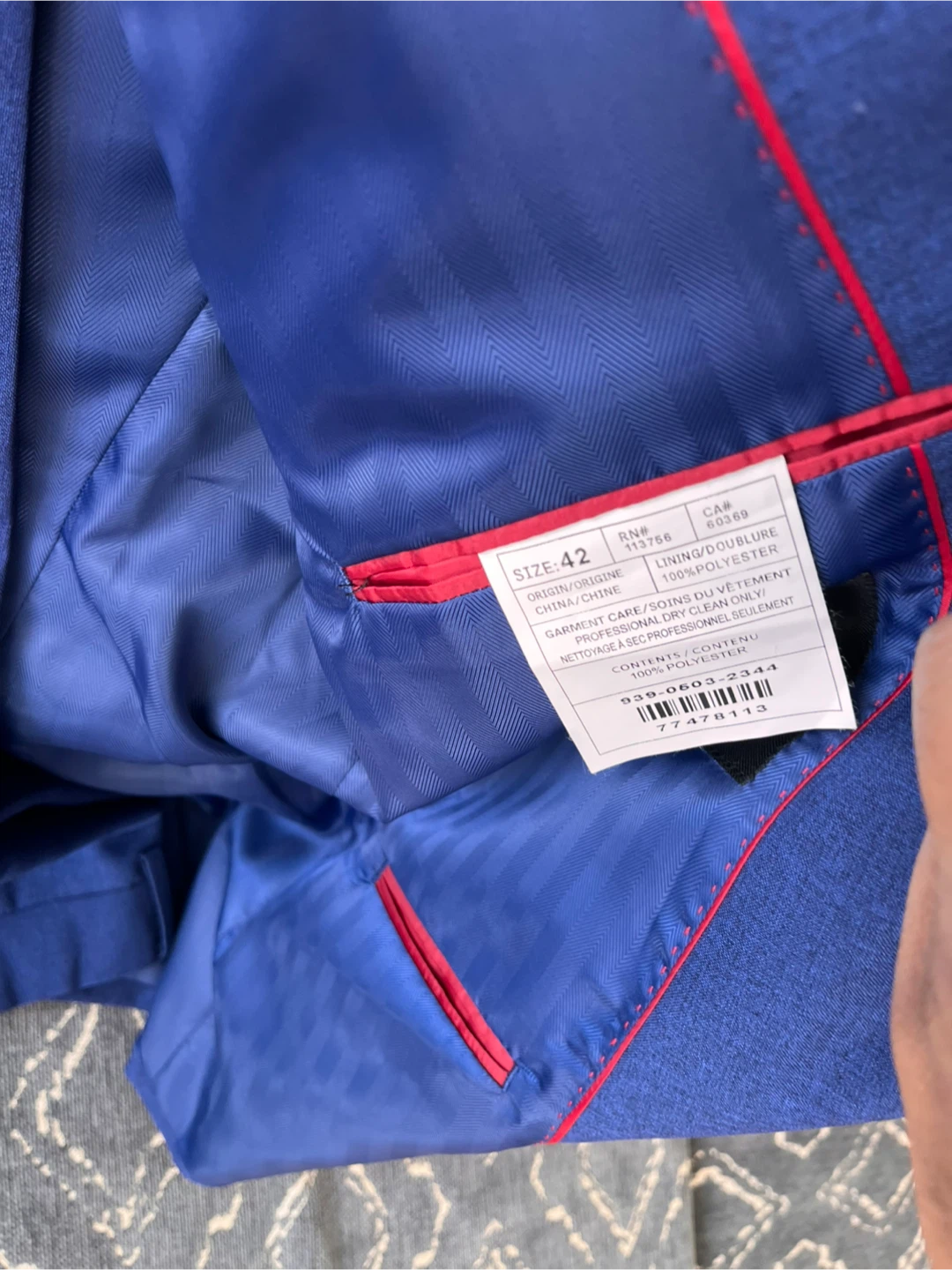 Blue Men's Suit Size 42 - photo 2
