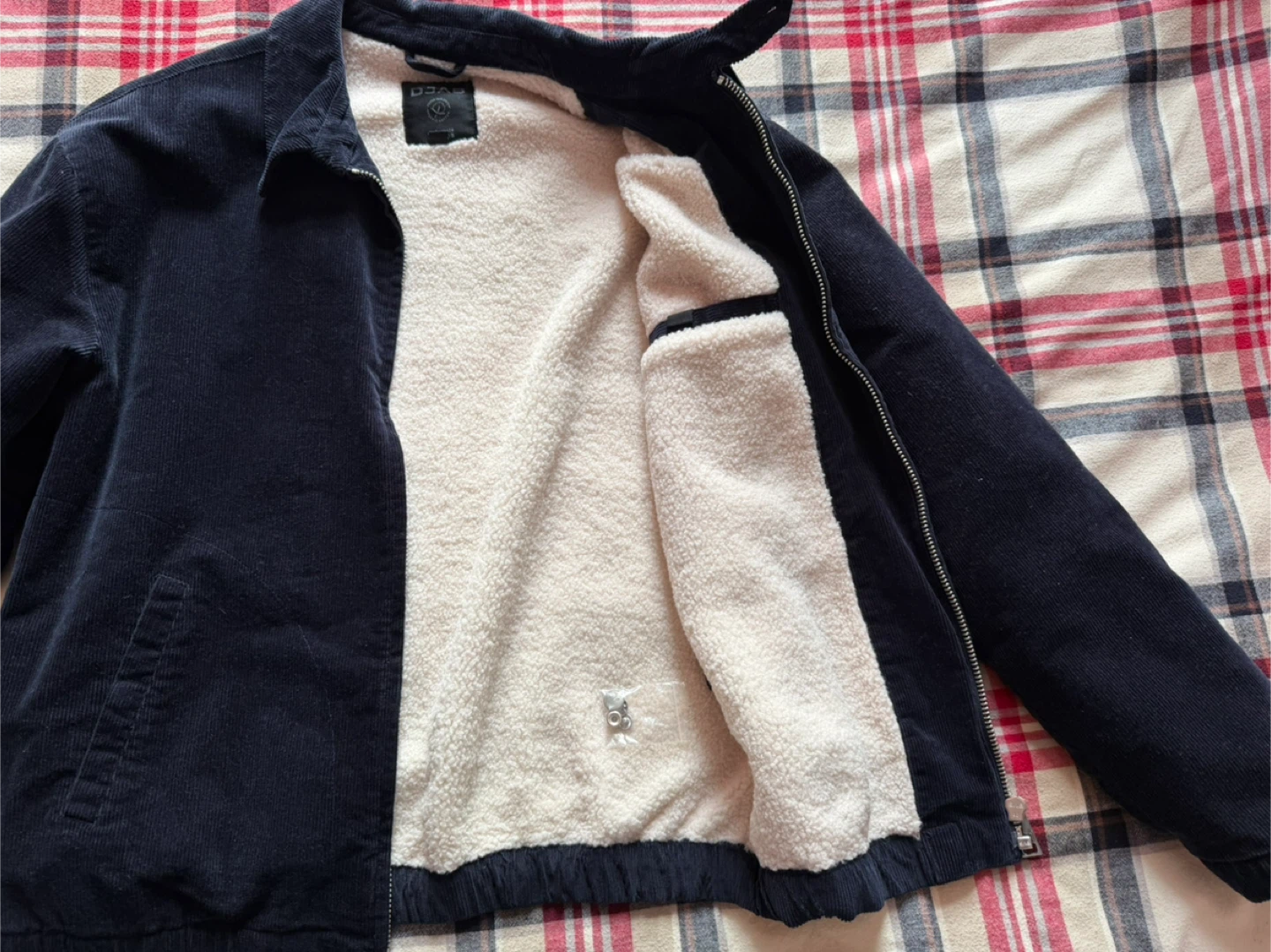 CPO DARK BLUE CORDUROY JACKET WITH SHERPA LINING - photo 2