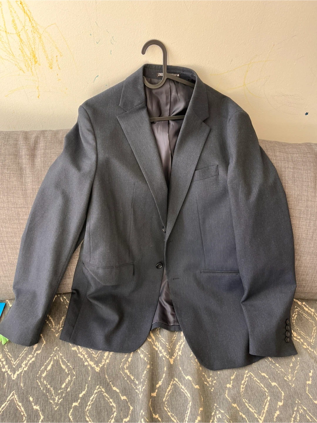 ZARA Men's Blazer - Grey/Olive Green - photo 4