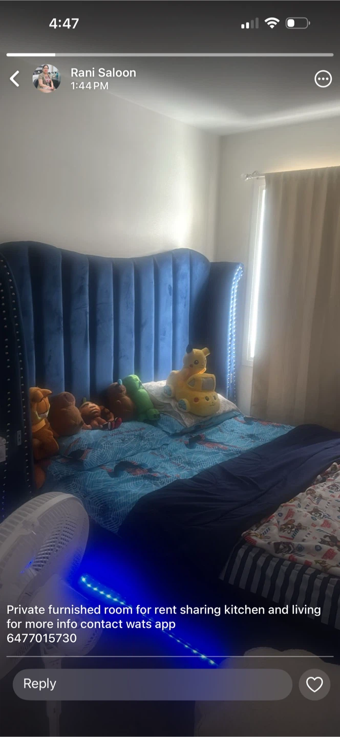 Private room for rent