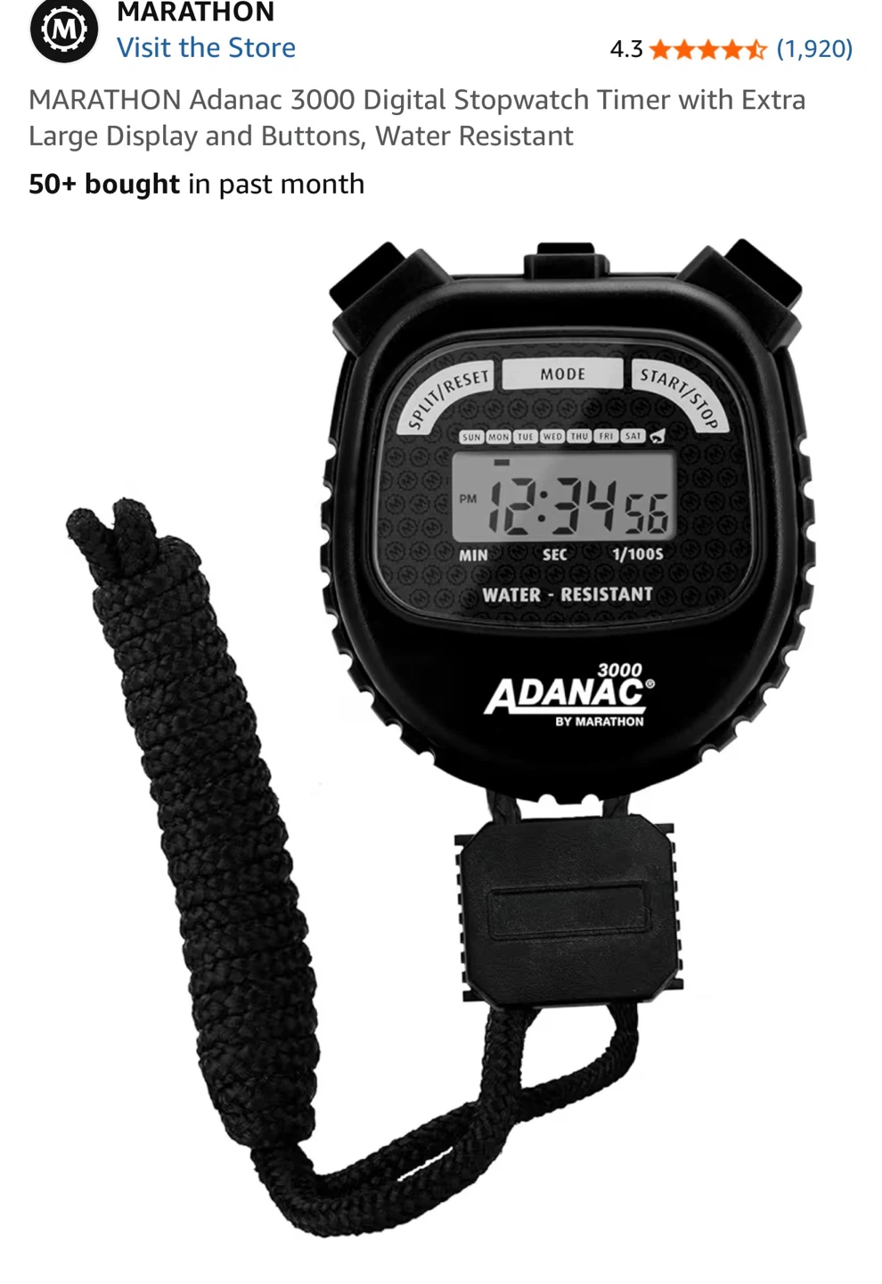 MARATHON Adanac 3000 Digital Stopwatch