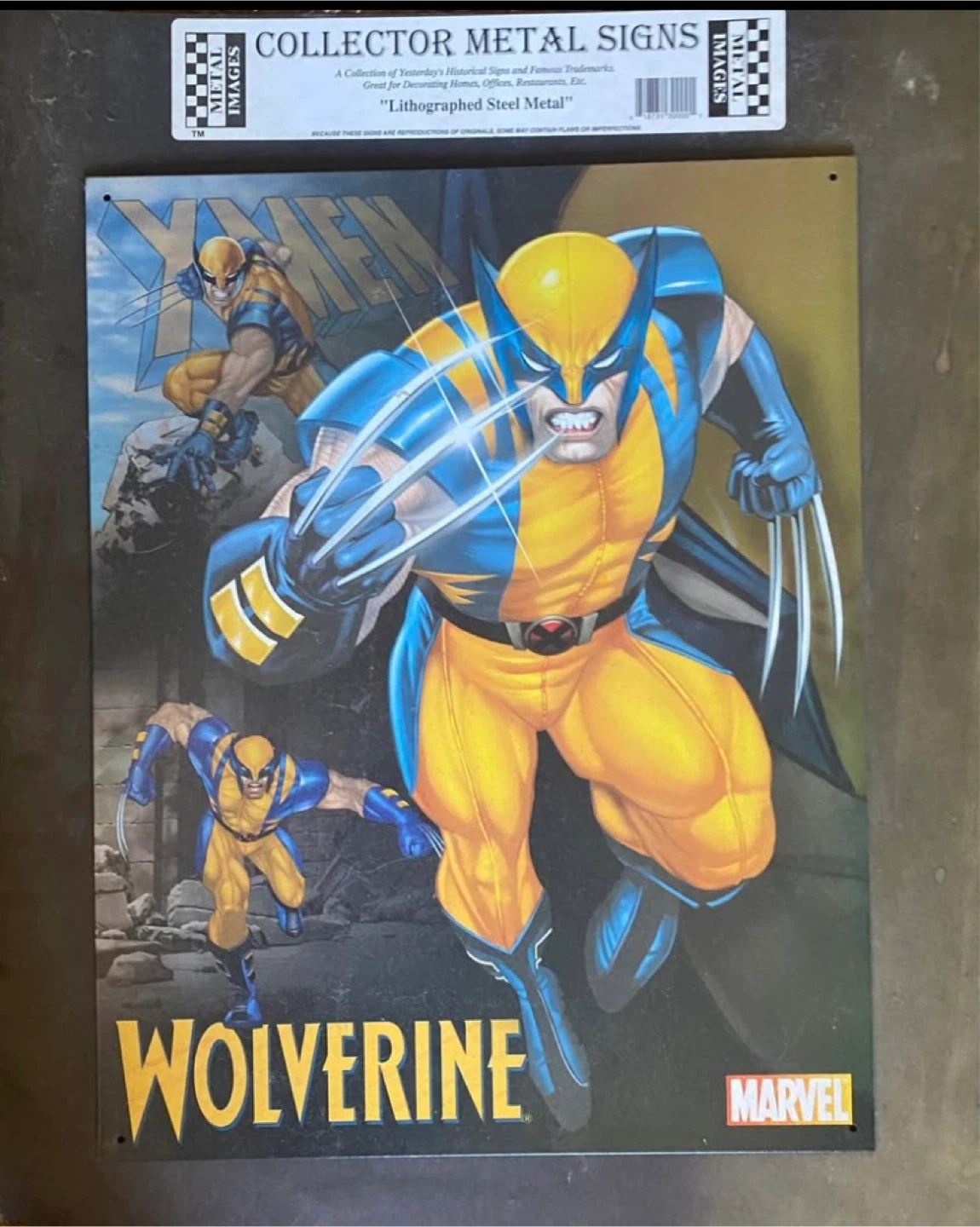 Wolverine X-Men Marvel Collector Metal Sign