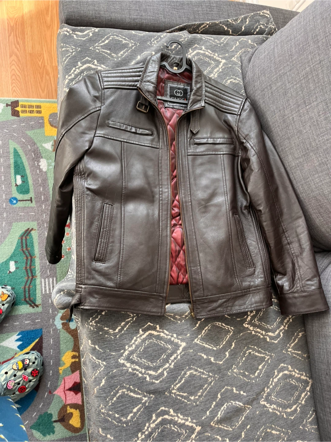 Gucci Men's Brown Leather Jacket