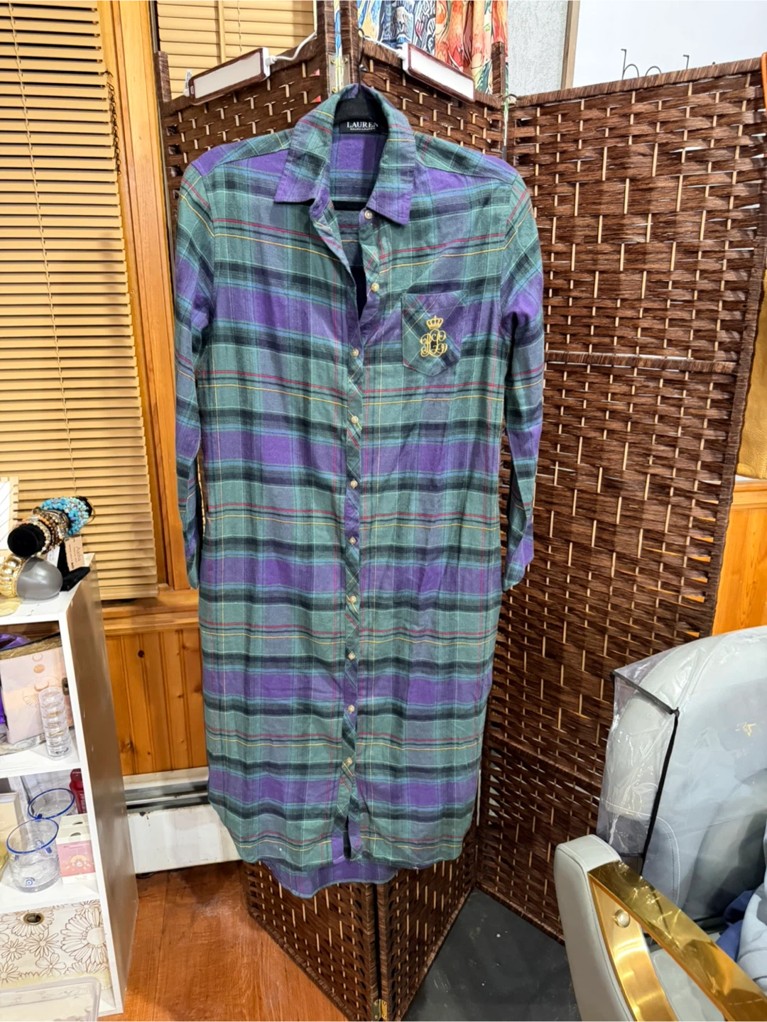 Lauren Ralph Lauren Plaid Button-Up Shirt Dress Size S - photo 2
