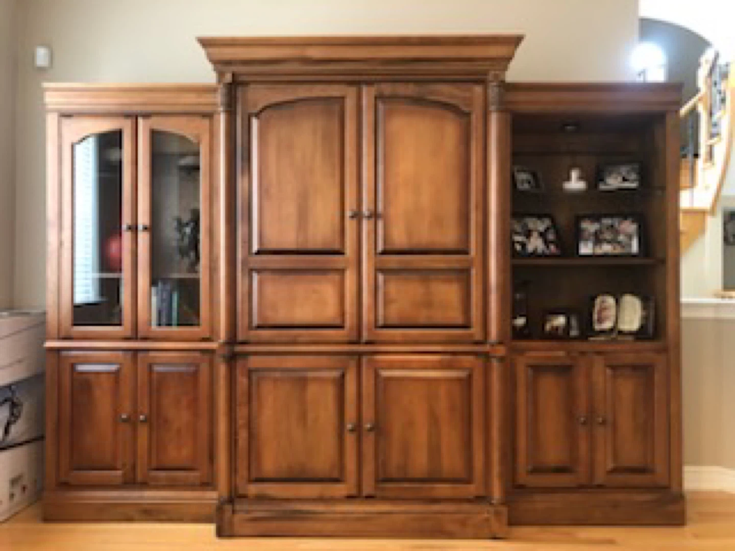 Wooden Entertainment Center with Storage