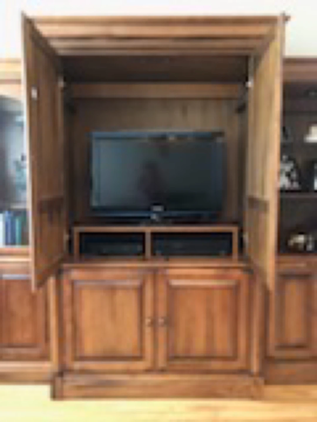 Wooden Entertainment Center with Storage - photo 3